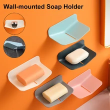 

Self-draining Shower Soap Holder V-shaped No Drilling Saver Soap Dish Sponge Container with Suction Cups Bathroom Soap Dishes
