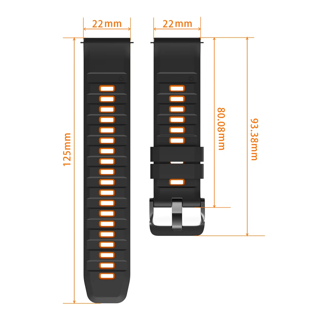 Enhanced 22mm Sport Silicone Strap - Durable Replacement Bracelet for Active Lifestyles
