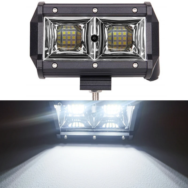 Strobe Flash 5 Inch 54W 96W LED Light Bar Fog Driving Warning Lamp for Off Road 4x4 ATV Truck White Red Blue DC12V 24V