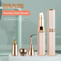 4 In 1 Facial Electric Shaver For Women Eyebrow Trimmer Body Epilator Rechargeable Painless Eyebrow Nose Bikini Hair Epilator 2