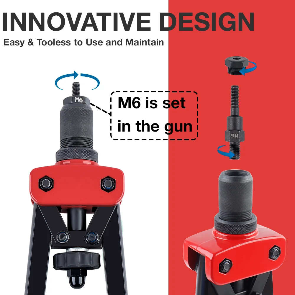 مسدس صواميل البرشام اليدوي، متوافق مع الصواميل M3،...