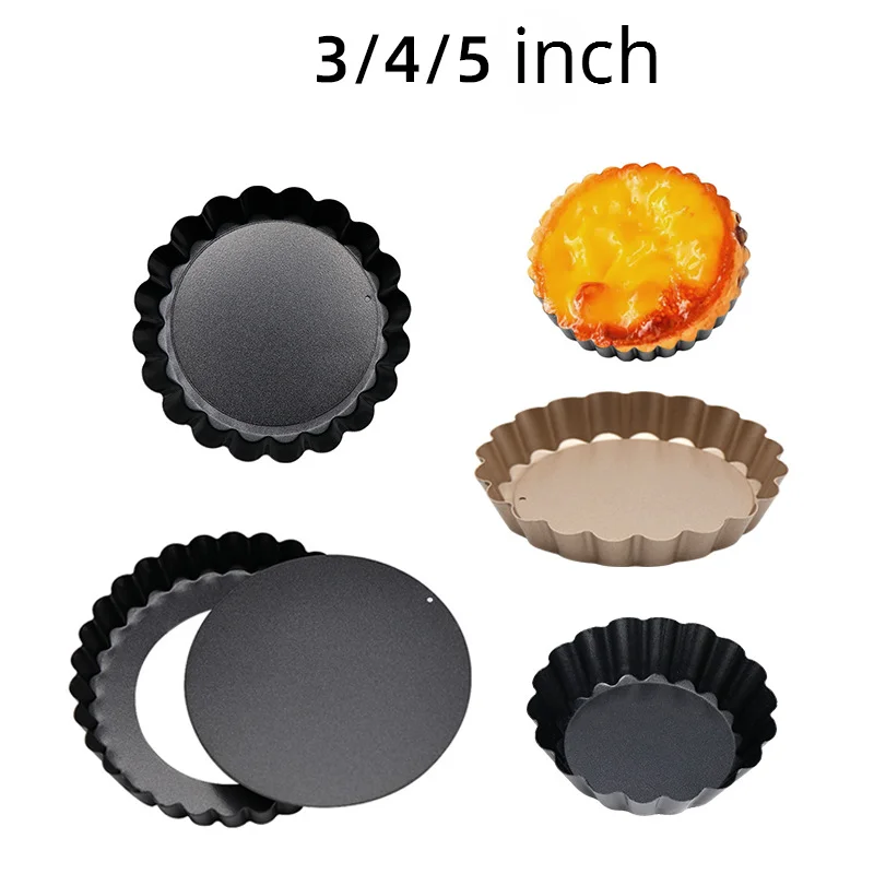 

Mini Tart Pans 4 Inch with Removable Bottom Round Nonstick Pan,Heavy Duty Fluted Side Pies,Mousse Cakes,Dessert Baking (3-5inch)
