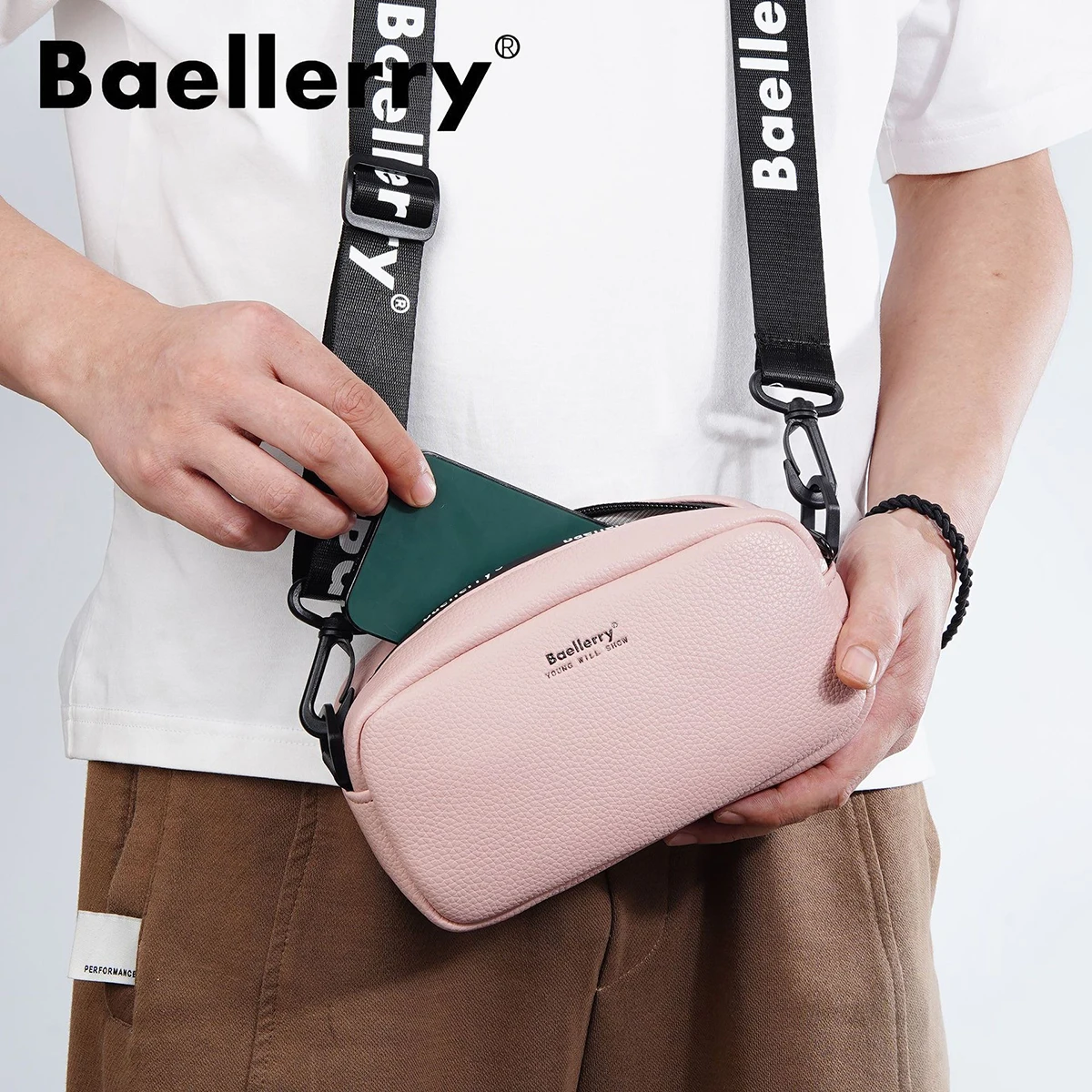 Baellerry Fashion Women's Crossbody Shoulder Bag Spacious Casual Everyday Bag Multi-Pocket Organizer Lightweight Large Capacity