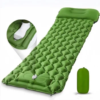 Portable Outdoor Air Mattress Patchable Travel Camping Mattress Built-in Pump Ultralight Air Cushion For Travel Hiking