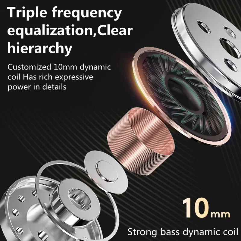 Android Mobile Phone DrivebyWire Headset Metal Heavy Bass Computer PC Headset InEar Sports Headset 4