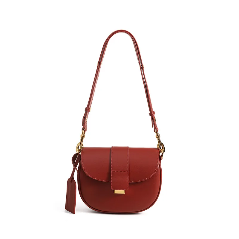 Withered New Office Ladies French Office Ladies Elegant Vintage Saddle Bag Fashion One Shoulder Messenger Underarm Bag Women