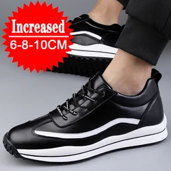 Sneakers Heightening Shoes Elevator Shoes Height Increase Shoes Leather Shoes Insoles 6/8/10CM Man Daily Height Increasing Shoes