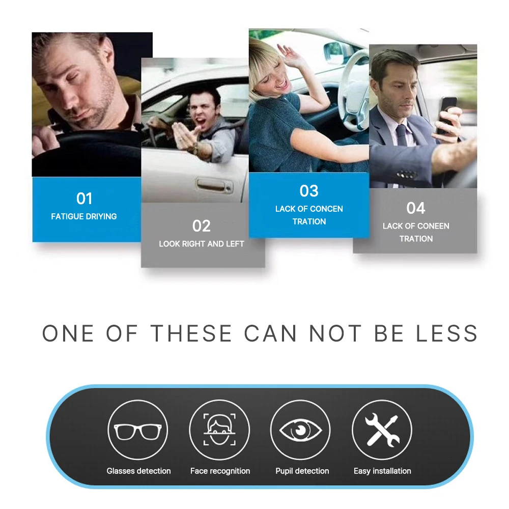 Car Fatigue Warning Alarm Monitor Device with GPS Safe Driving Alert Anti Sleep Monitor Car Face Reading Fatigue Warning Alarm
