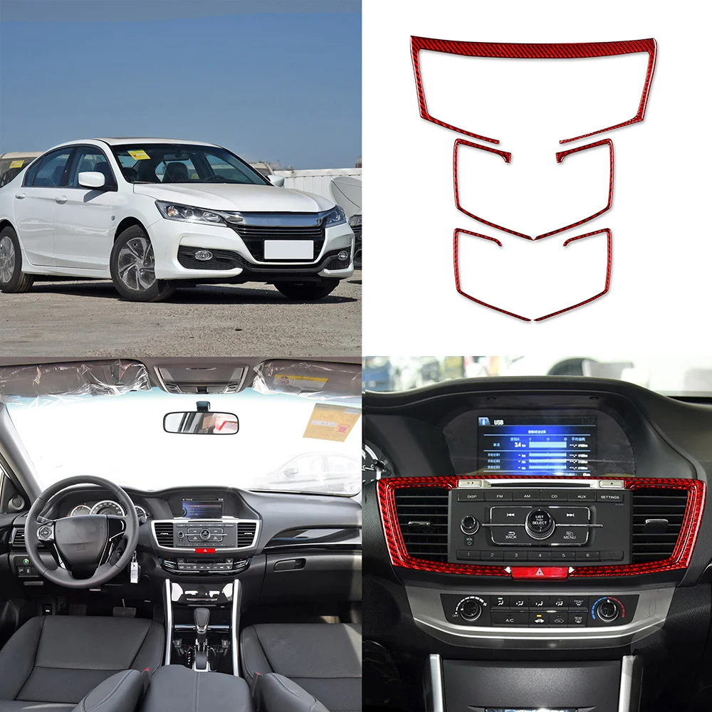 

Real Carbon Fiber For Honda Accord Car Center Console Air Outlet Frame Panel Decoration Stickers Auto Modification Accessories