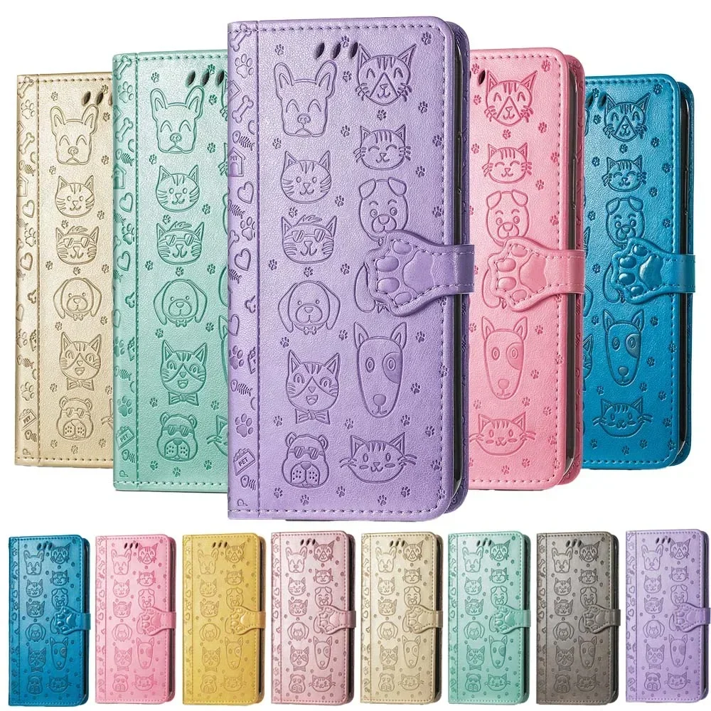 Custodia Di Lusso In Stile Cane Gatto Per Xiaomi 14 13 Lite 12 12S Ultra 13T 12T 11T Poco M6 Pro 5G M5S M5 M4 M3 Custodia Protettiva Per Portafoglio