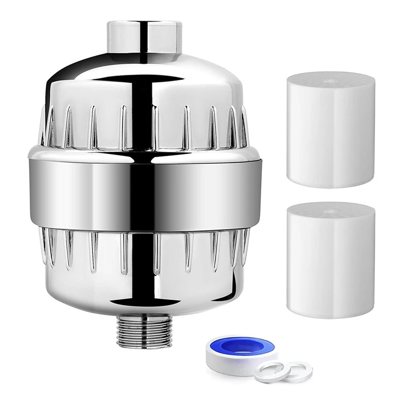 20-Stage Showerhead Filter Water Filter Shower For Hard Water Shower With 2 Replaceable Cartridges