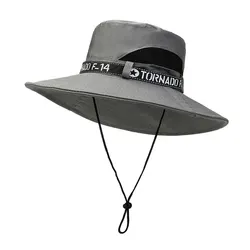 Stylish Unisex Big Brim Sun Hat - Foldable Outdoor Bucket Hat - Single code (Grey)