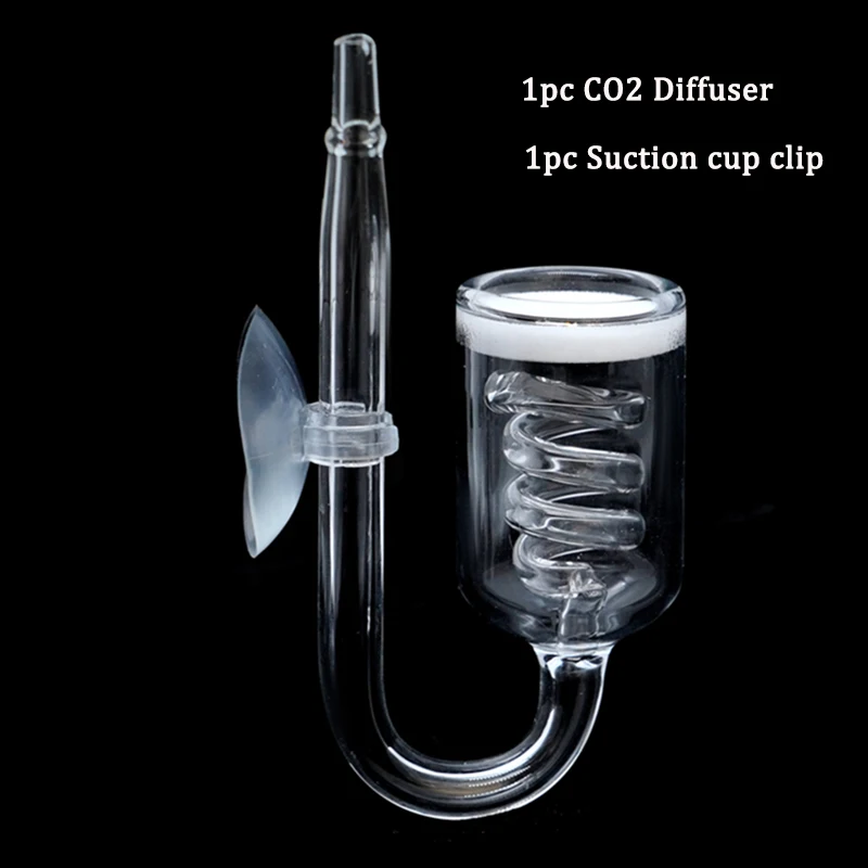 CO2 Diffuser Aquarium Glass Spiral Carbon Dioxide Atomizer Diffuser With Suction Cup Aquarium Planted Fish Tank Accessories 2