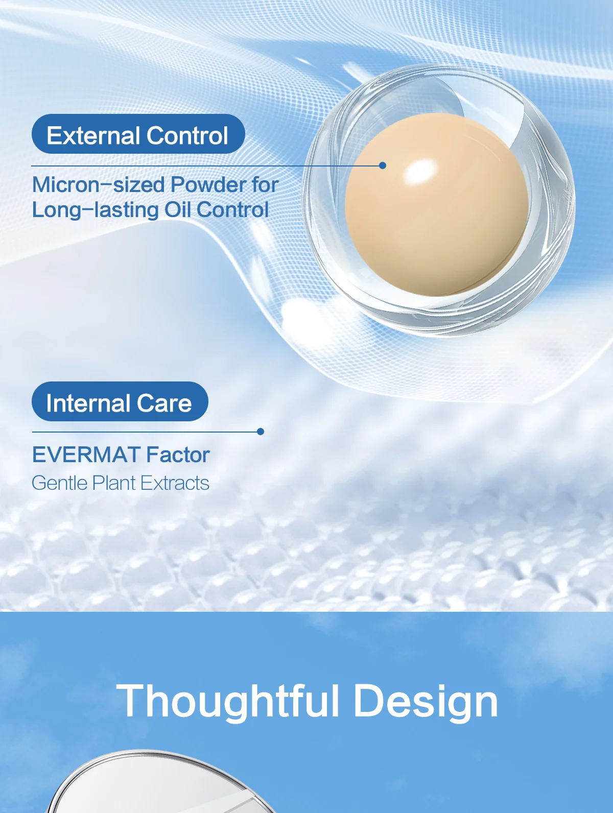CARSLAN Cloud Touch Soft Focus Sunscreen Loose Setting Powder SPF 40 24H Longlasting Waterproof Sweatproof Face Powder Makeup