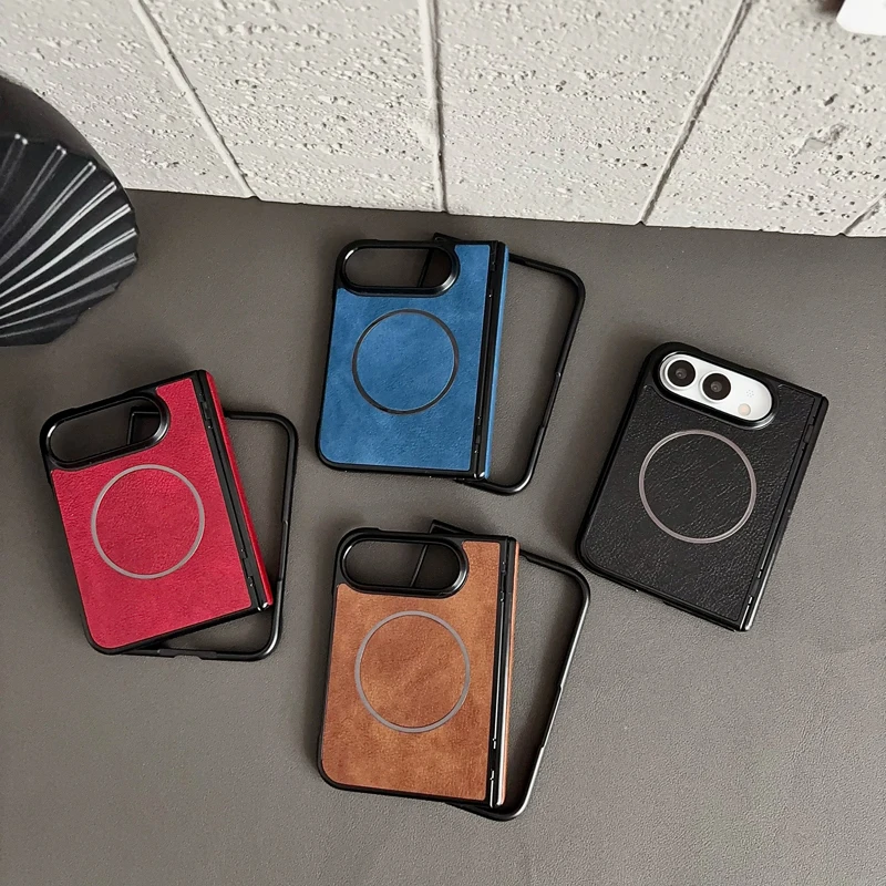 Luxury Magnetic PU Leather Hard Case with Anti-fingerprint Hinge Protection