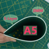 22x15CM A5 5-Layer Cutting Mat/Pad/Board White Core Flexible Bend-Resistant  PVC Thickened Home School Cutting Mat Self-Healing 6