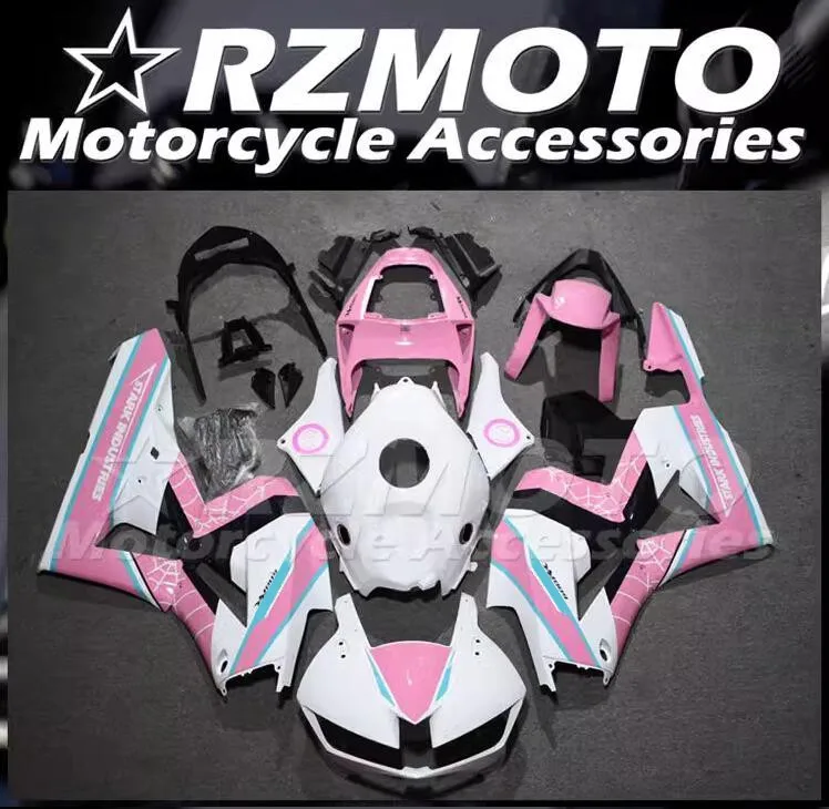 

Новый комплект обтекателей из АБС-пластика, подходит для HONDA CBR600RR F5 2013 2014 2015 2016 2017 13 14 15 16 17 18, комплект кузова на заказ, розовый, белый
