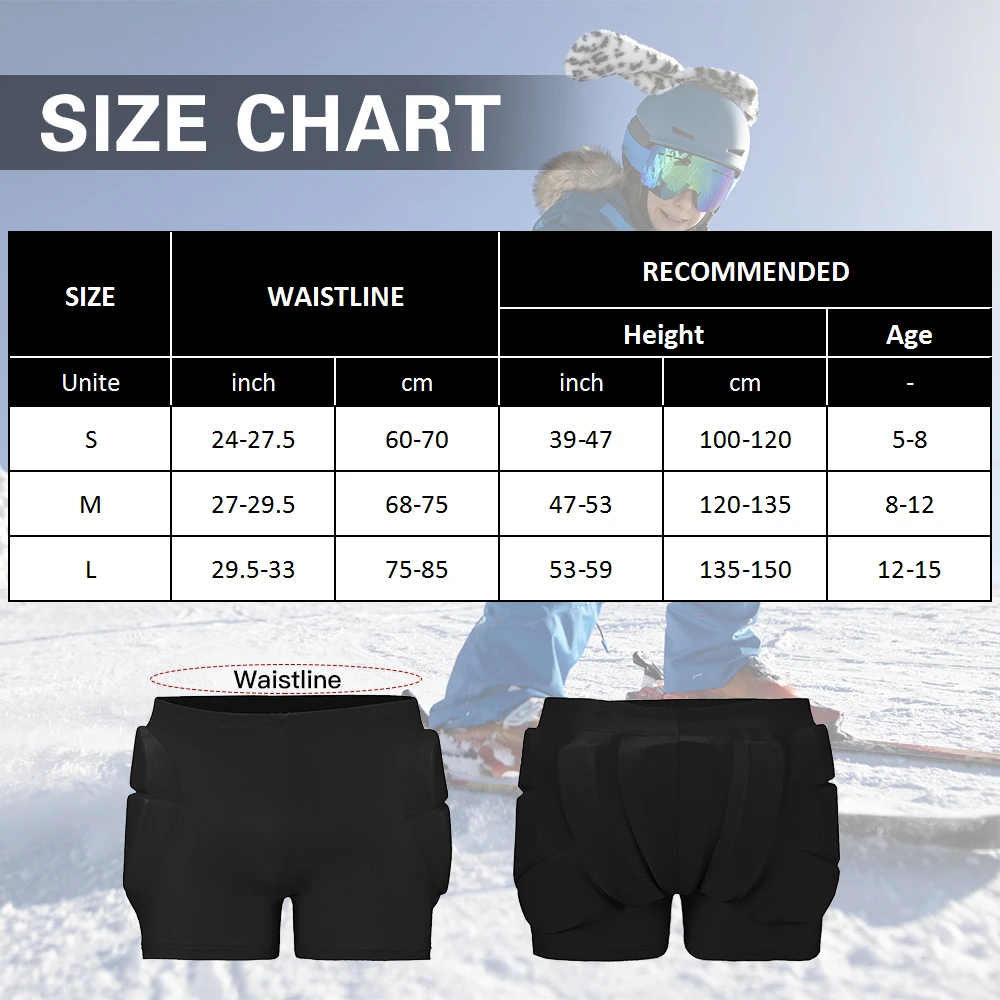 Ski Snowboard Accessories Ski Protective Gear Kids Pads For Roller Skating Accessories 3d Protection For Butt And Tailbone Kids Hips Protective Pads