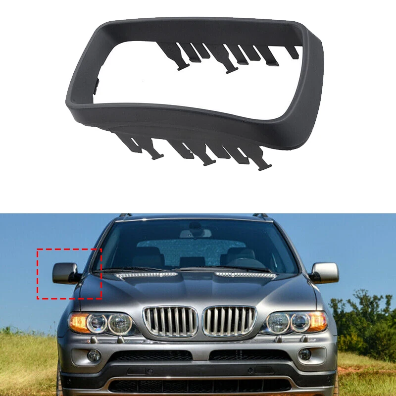 

For -BMW E53 X5 2000 2001 2002 2003 2004 2005 2006 Passenger Right Side Mirror Cover Cap Trim Ring Frame 51168254904