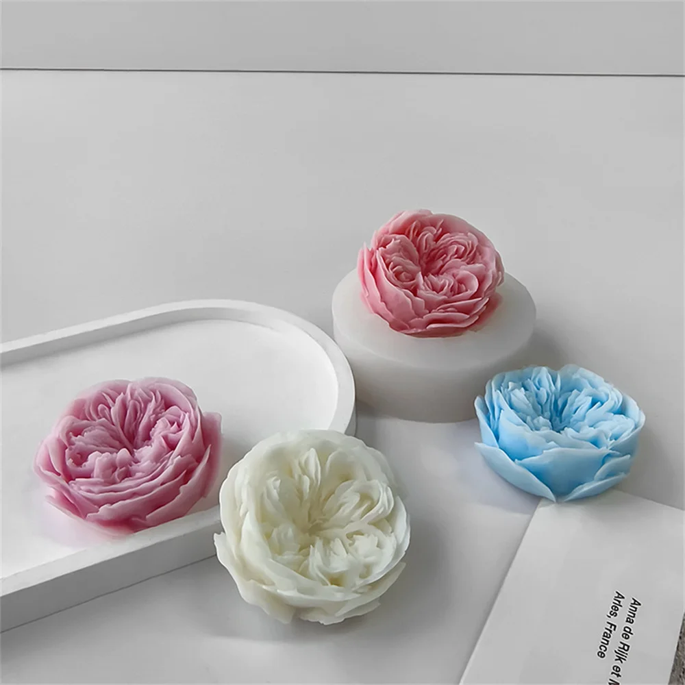 Flower Silicone Candle Mold Food Grade Rose Flower Scented Candle Mould Diy Handmade Soap Making Chocolate Cake Mold Baking Tool silicone mold
