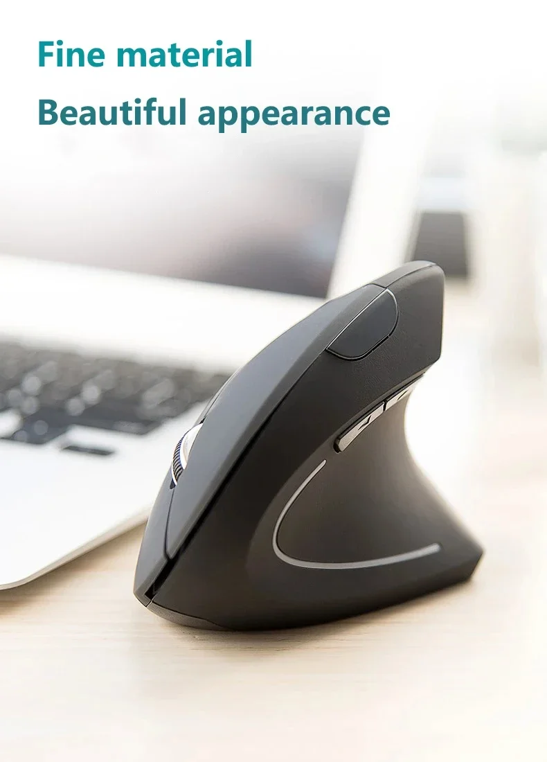 Mouse da gioco verticale ergonomico wireless ricaricabile ottico 2.4G per computer PC, laptop e desktop con connessione USB._voghion.com