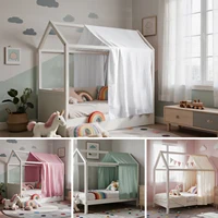 House Bed Canopy, Bed Canopy House Beds Made of Cotton Muslin, Fabric Canopy for House Canopy  Bed Children’s Room Decoration