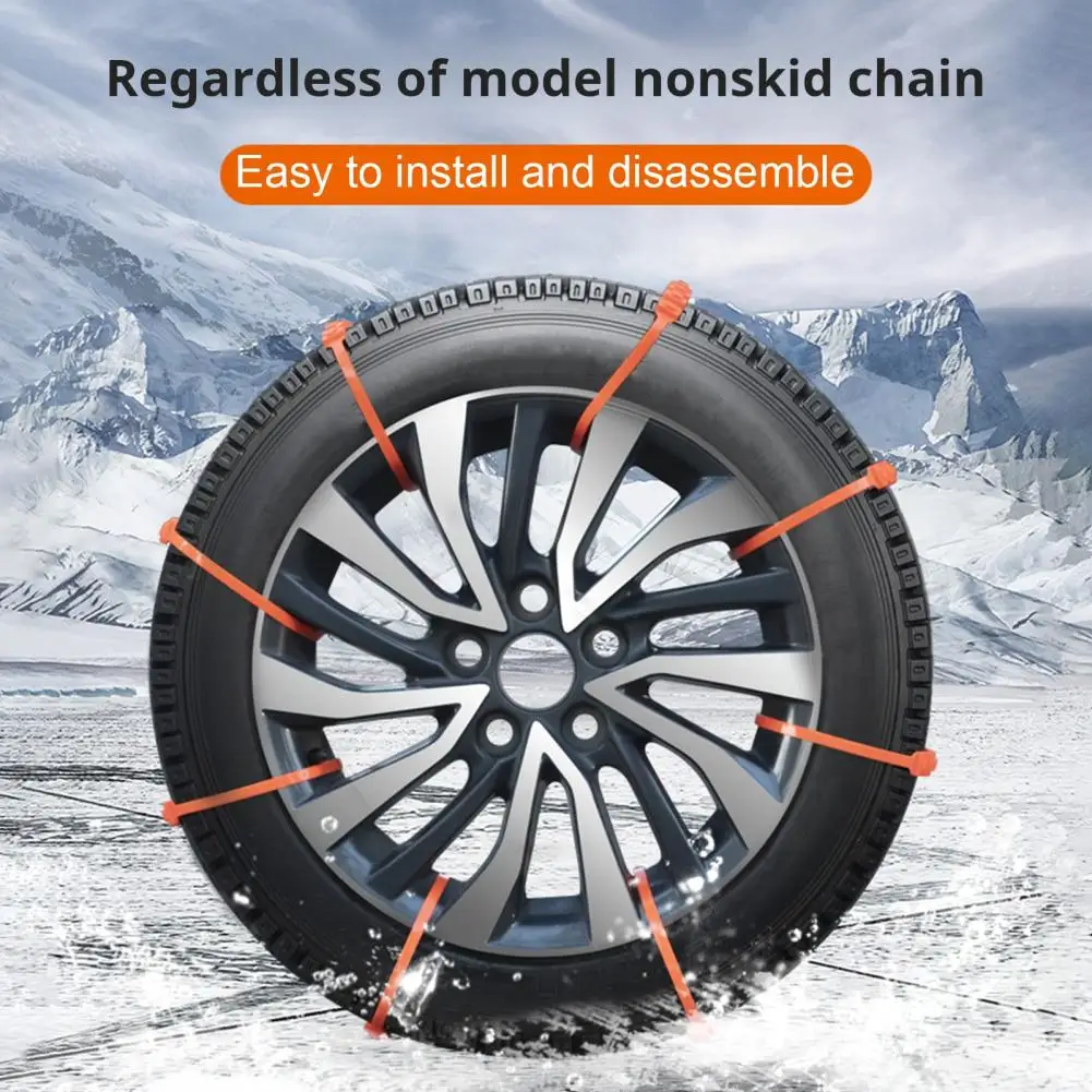 10/20/30/40Pcs Car Tire Snow Chains Winter Tire Wheels Chain Reusable Anti-Slip Versatile Snow Chains for Versatile