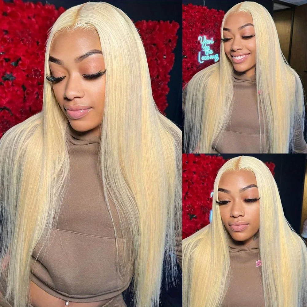 220% Density 613 Blonde Lace Front Wigs Straight Human Hair 13x6 13x4 Hd Lace Frontal Wig Pre Plucked Brazilian For Women 4