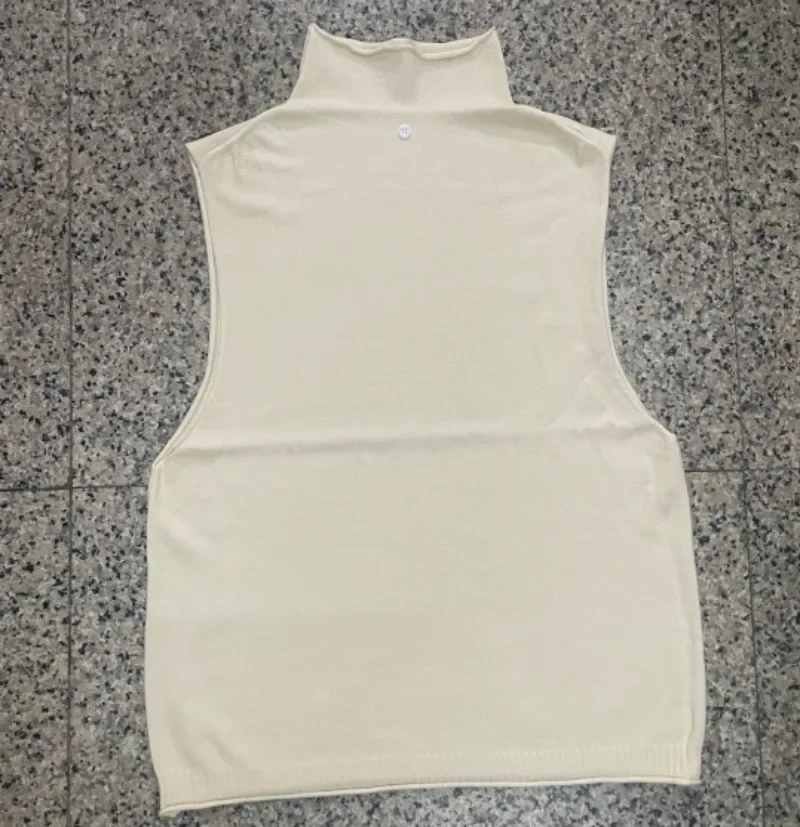 Spring And Autumn Women's Turtleneck Knitted Sweater Sleeveless Pullover Vest Loose Fashion Versatile Western Style Top