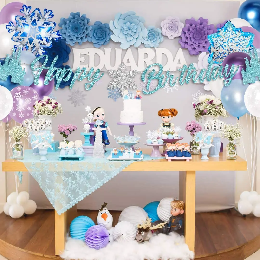 Frozen 4 ° compleanno decorazione festa fiocco di neve palloncino ghirlanda  arco Kit numero 4 palloncini per ragazze forniture di compleanno di 4 anni  - AliExpress