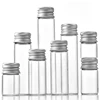 10Pcs 25/30/40/50/60/70/80/90ml Clear Glass Bottle with Aluminum Lid Empty Mini Refillable Jar Candy Jars Food Sealed Containers 1