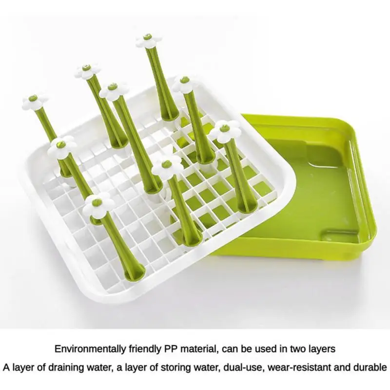 Cup Drying Rack Detachable Bottle Dish Drying Shelf Dust-proof Glass Cup Drainer Holder Stand Kitchen Non-Slip Storage Holder cup storage holder,bottle drainer holder