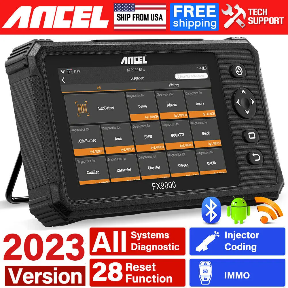 

Ancel FX9000 OBD2 Scanner Professional IMMO BMS ABS DPF SRS EPB Oil Reset Code Reader Full System OBD 2 Car Diagnostics Tool