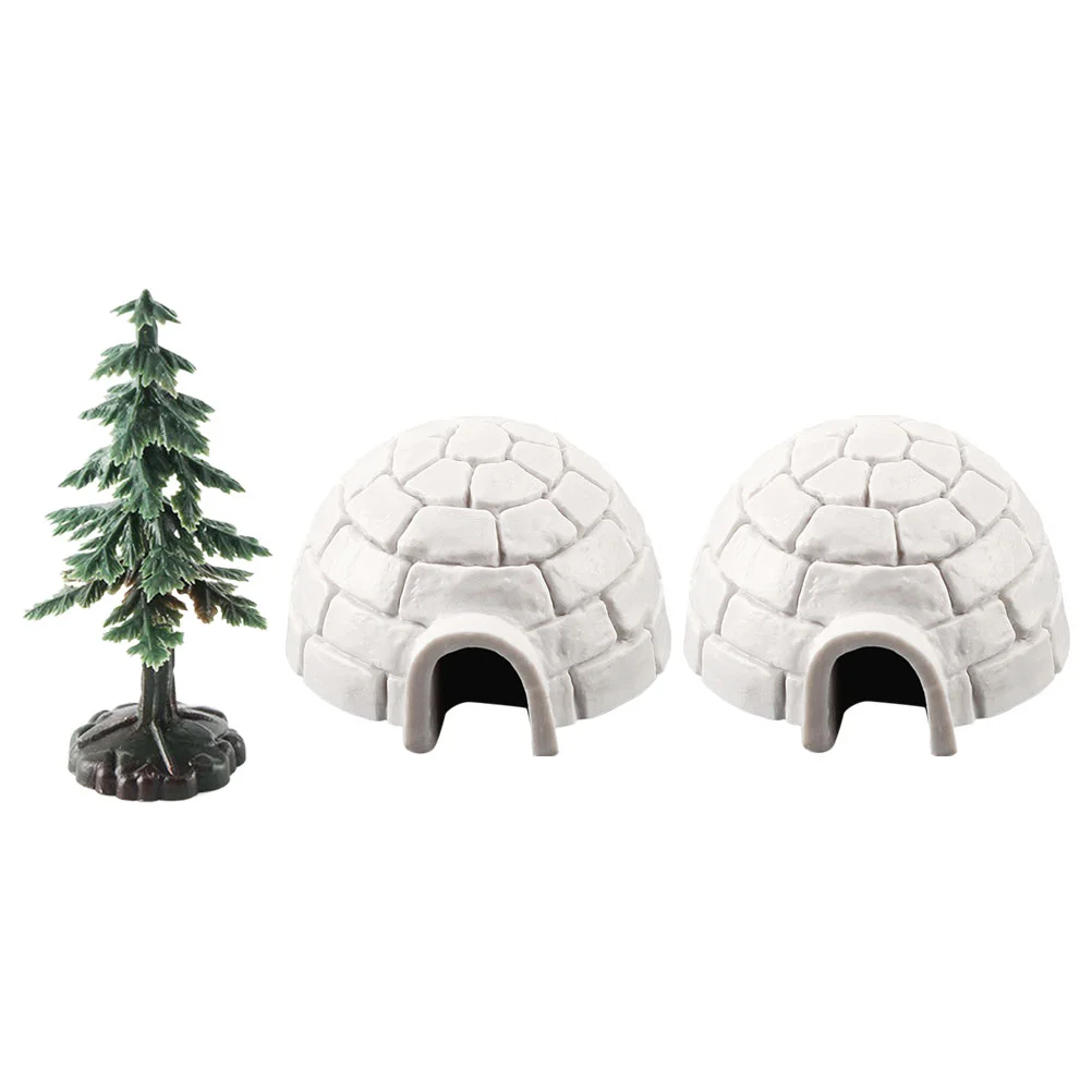 

Polar Igloo Christmas Tree Figurines Set Miniature Realistic Arctic Figures Toy Playset