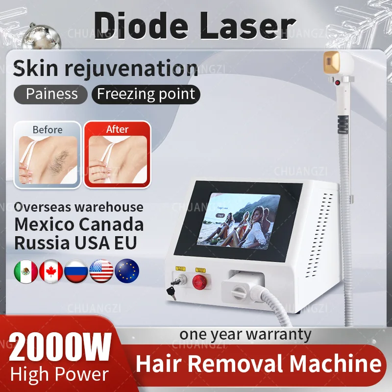 

2024 CE Approved 2000W Ice Platinum Diode Laser Hair Removal Machine 755 808 1064 nm 3 Wavelength