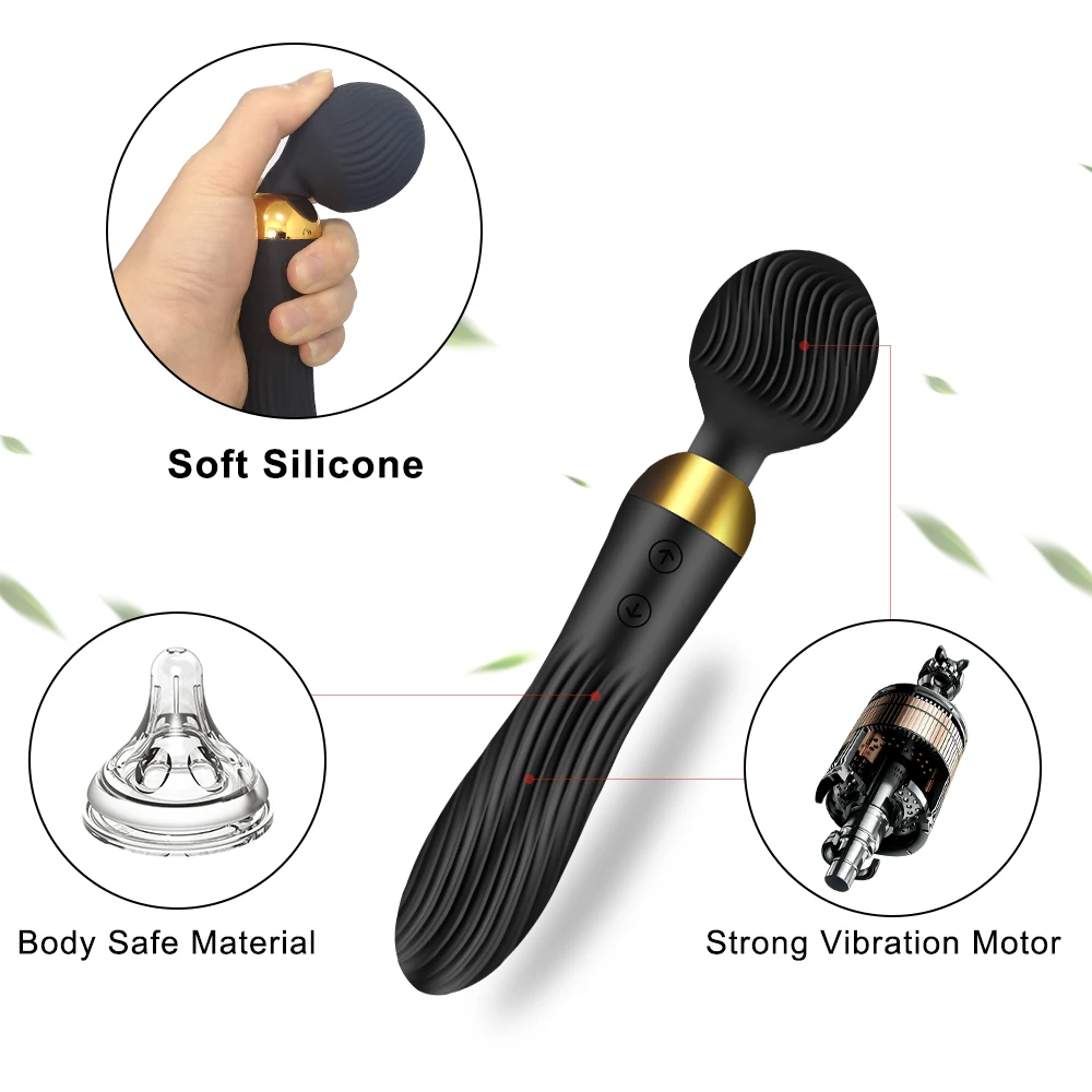 Av Magic Wand Vibrator Clitoris Stimulator Powerful Dual Motor_voghion.com