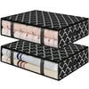 2Pcs Underbed Storage Bag Foldable Quilt Clothes Storage Bag Large Capacity Dustproof Toys Bag Moisture Dustproof Organizer 1