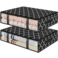 2Pcs Underbed Storage Bag Foldable Quilt Clothes Storage Bag Large Capacity Dustproof Toys Bag Moisture Dustproof Organizer 1