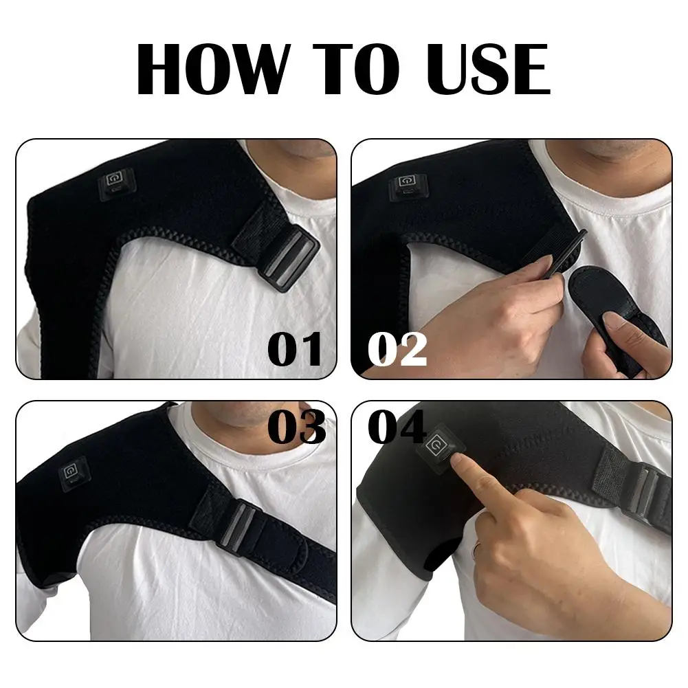 Heated Shoulder Wrap Brace Adjustable USB Electric Heating Pad Arm Massage Support Belt Strap Shoulder Pain Relief Keep Warm