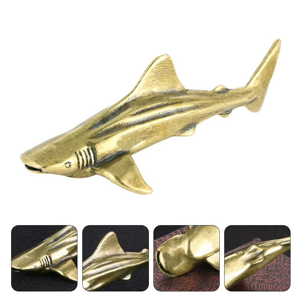 

Brass Shark Home Decoration Accessories Animal Cake Topper Mini Plush Animals Desktop