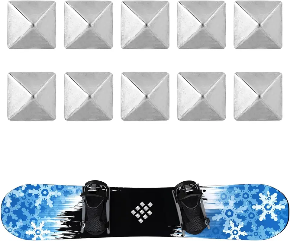 lasuroa 20stk Pentagramm Stomp Pad Snowboard, Silbernes Snowboard Griffpad rutschfeste Snowboard Trittpads Winter Schnee Ski Zubehör für Zusätzlichen Halt