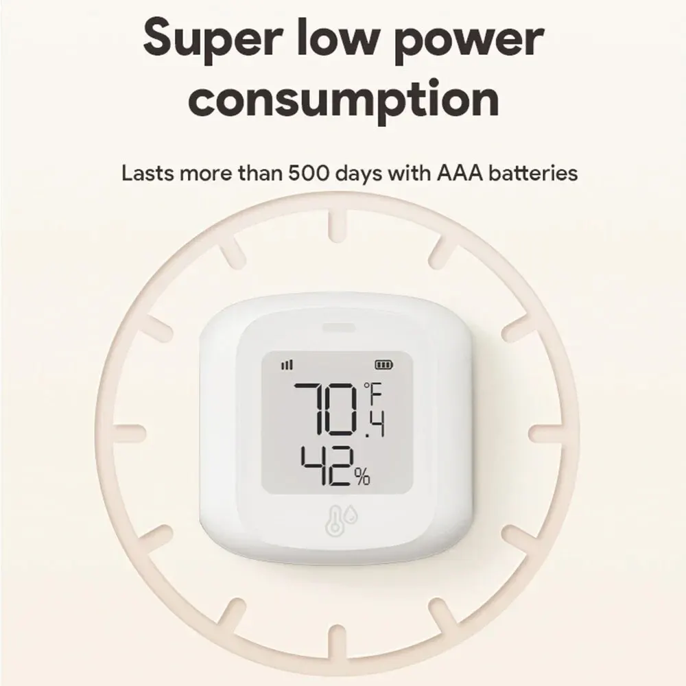 Smart Temperature Sensor Smart WiFi/Zigbee Temperature and Humidity Indoor Hygrometer Thermometer with LCD Display Support Home Assistant Zigbee2m