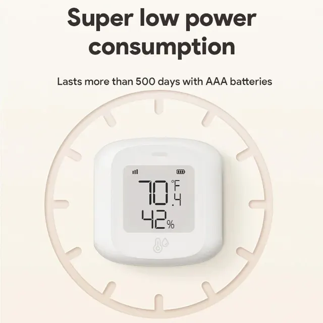 Smart WiFi/Zigbee Temperature & Humidity Sensor, Indoor Hygrometer with LCD 2
