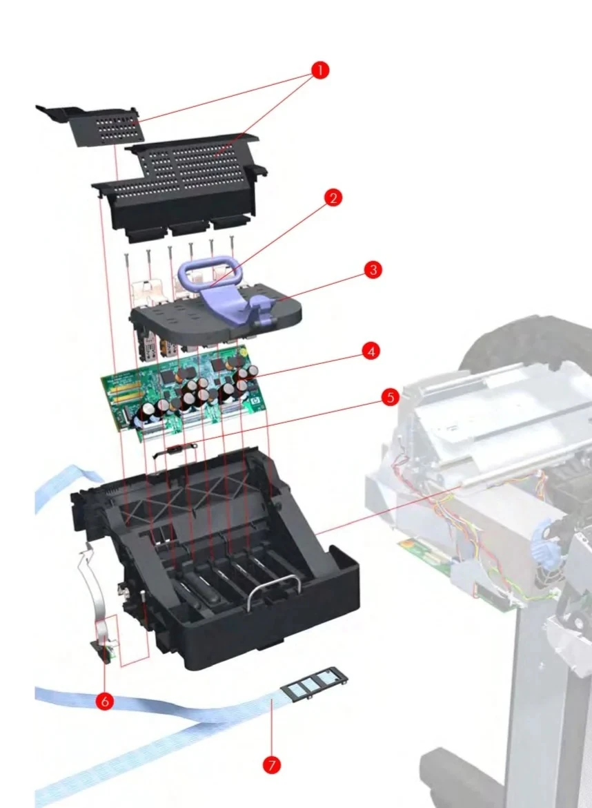 CQ113-67021 CQ113-67010 Carriage Assembly With Cable CQ113-67010 Fit For H -P Designjet Z5200 44inch Printer Plotter Part POJAN