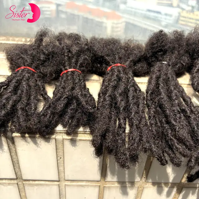 Extensions de cheveux 100% naturels Inter Loc, 4 à 8 pouces, 0.6cm de largeur, Dreadlock entièrement faites à la main, pour hommes, femmes et enfants, peuvent être teintes 1