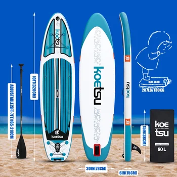KOETSU 10’6” Inflatable Stand-Up Paddle Board – Blue & White 1