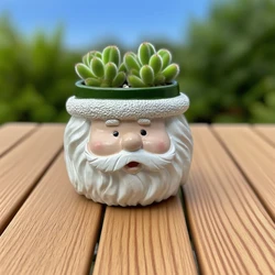 Santa Claus Succulent Planter - Charming Resin Flower Pot for Indoor/Outdoor Decor and Gifts (H - 89 Lv)