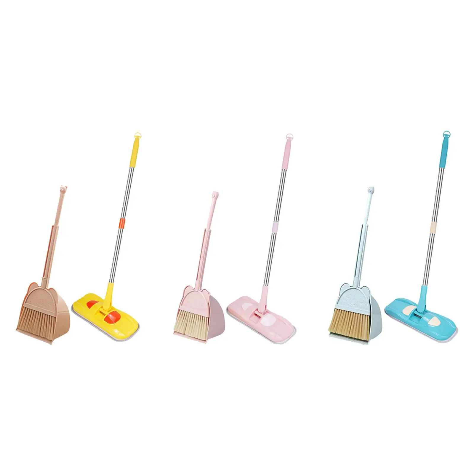 Mini Broom and Dustpan Mop Set for Kids Role Playing Cartoon Toddlers Broom Set for Kindergarten Preschool Girls Boys Age 3-6