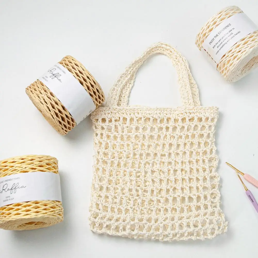 Description Picture 5 of item150M Raffia Paper Ribbon DIYs Craft Raffia Straw Yarn for Knitting Crocheting Paper Threads Gift Packing Ribbon Wedding Decor