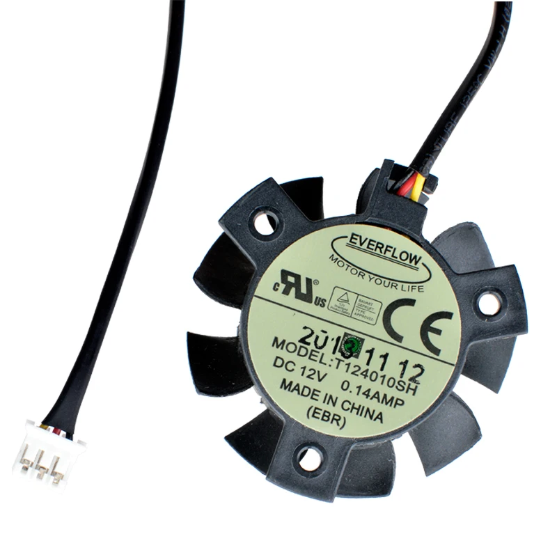 

T124010SH Diameter 37MM hole distance 26MM 3Pin 12V 0.14A cooling fan for Z490 motherboard router industrial computer